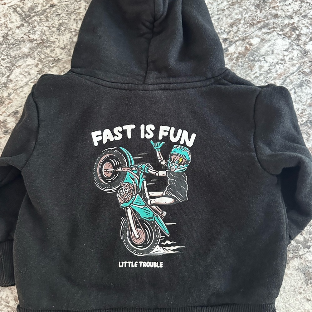 Little Trouble Toddler Hoodie Fast is Fun